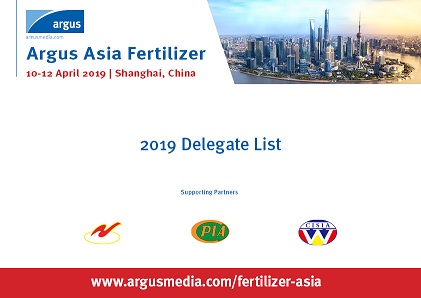 Argus Asia Fertilizer 2019 Delegate List